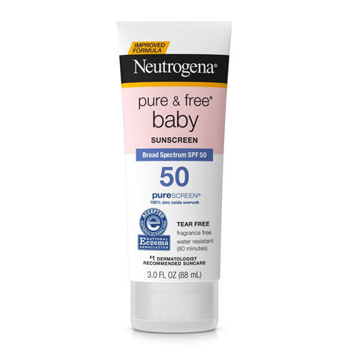 Neutrogena Pure and Free Baby Sunscreen Broad Spectrum Spf 50, Tear Free, 3 Oz